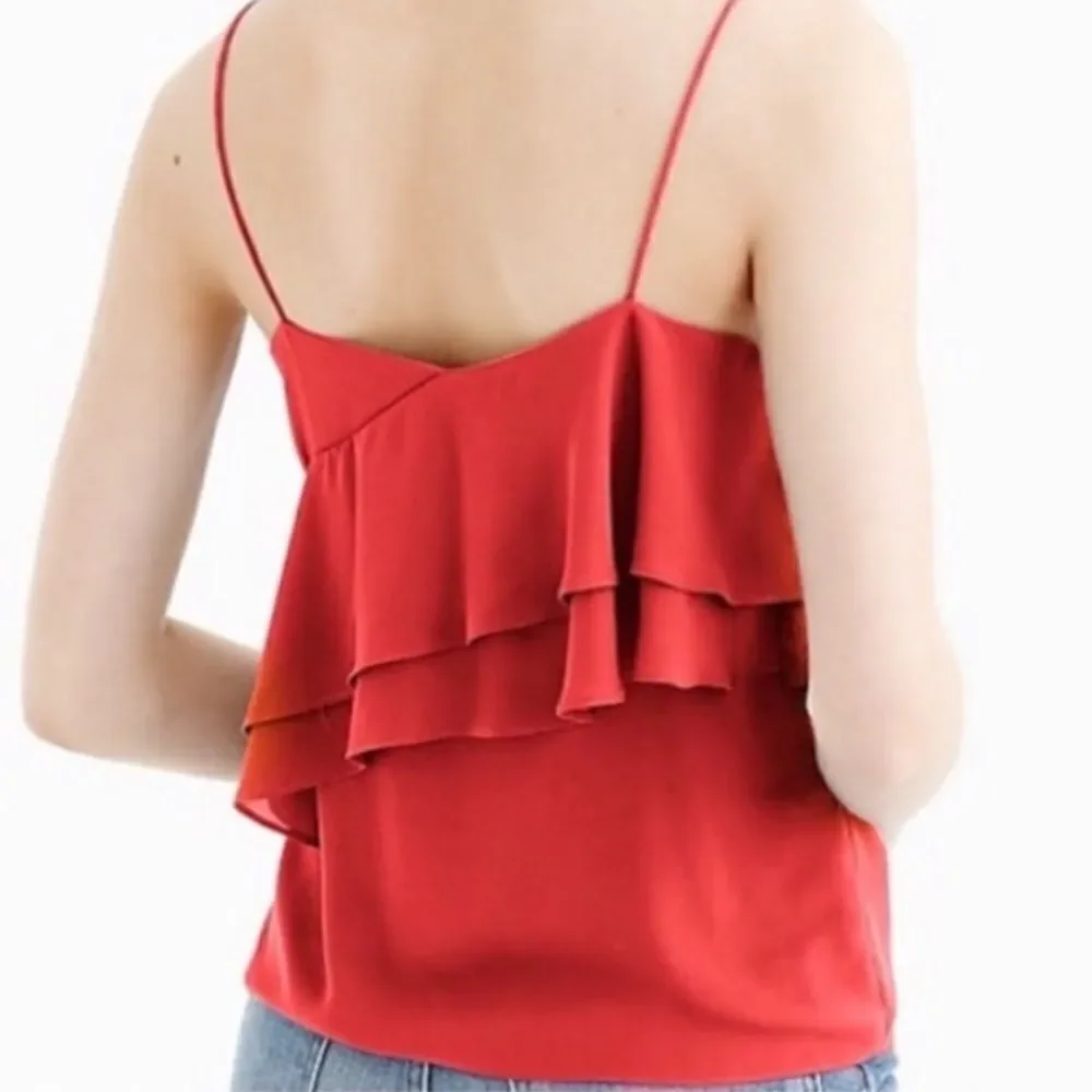 J. Crew drapey ruffle cami top blouse. Ivory, Size 2.